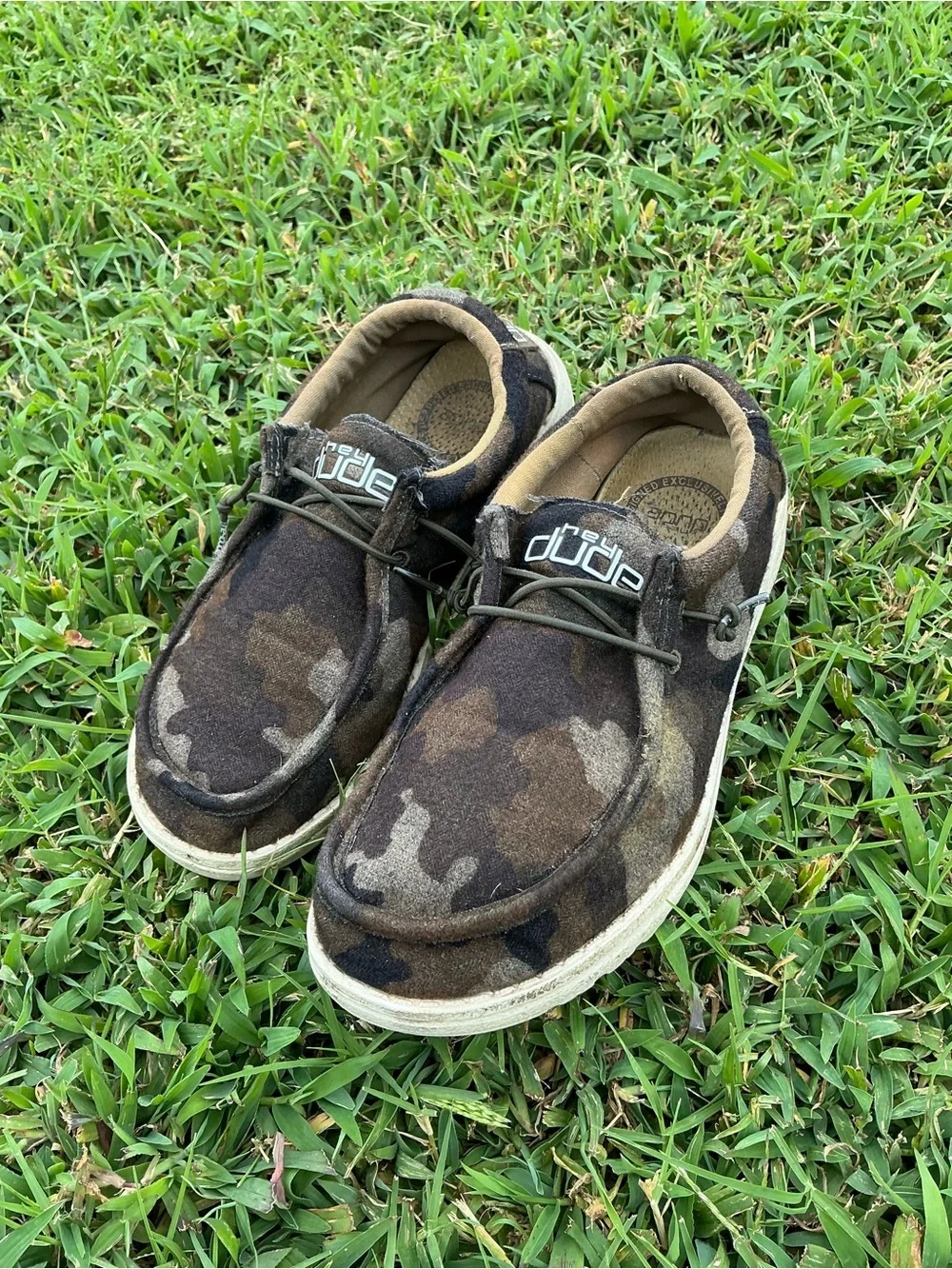 Hey Dude Kids Camo Slip-On Moccasins - Brown & Black